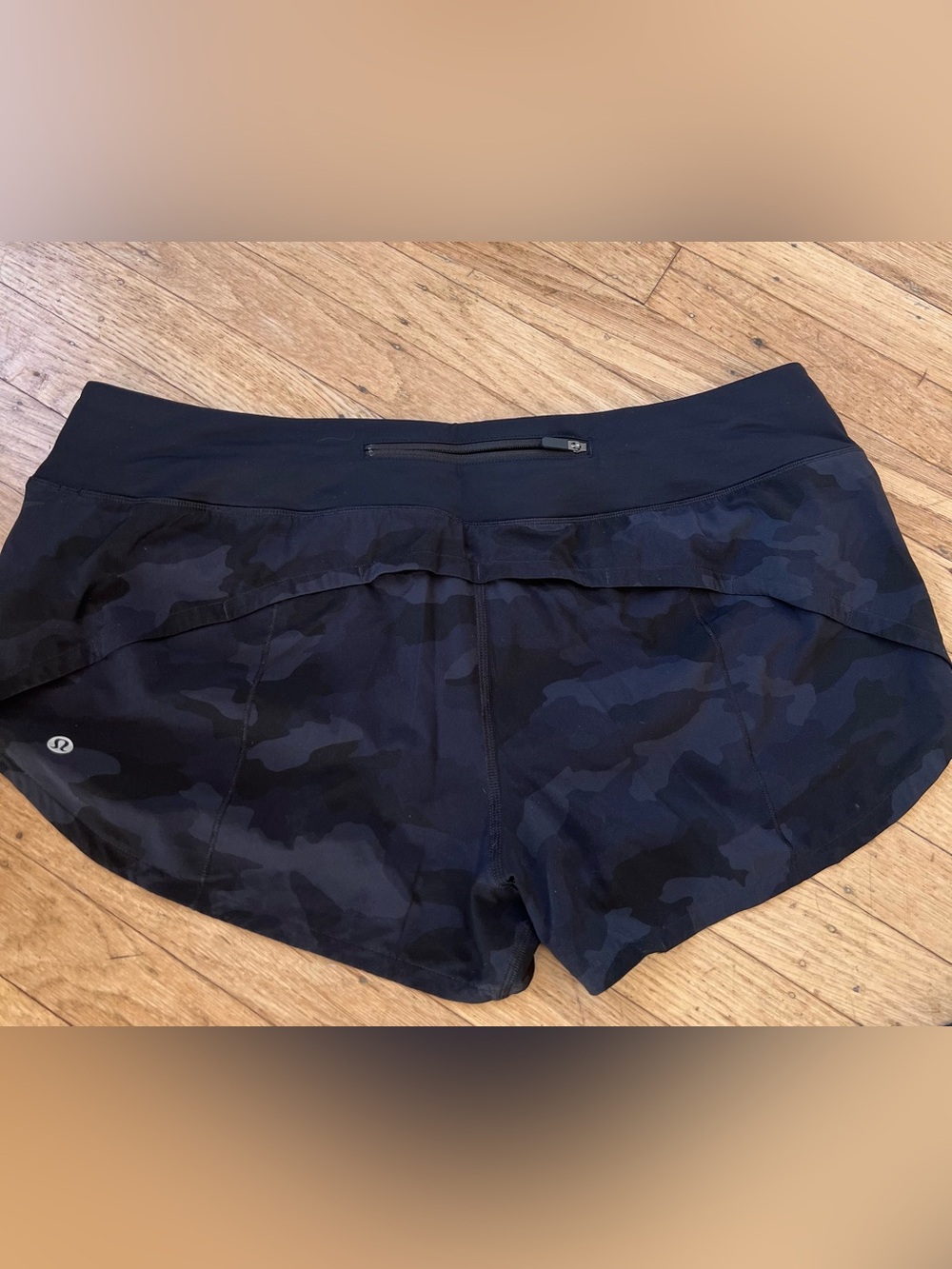 Lululemon Athletic Shorts Trio - black Camo, orange- bundle size 10&12 - Picture 5 of 7